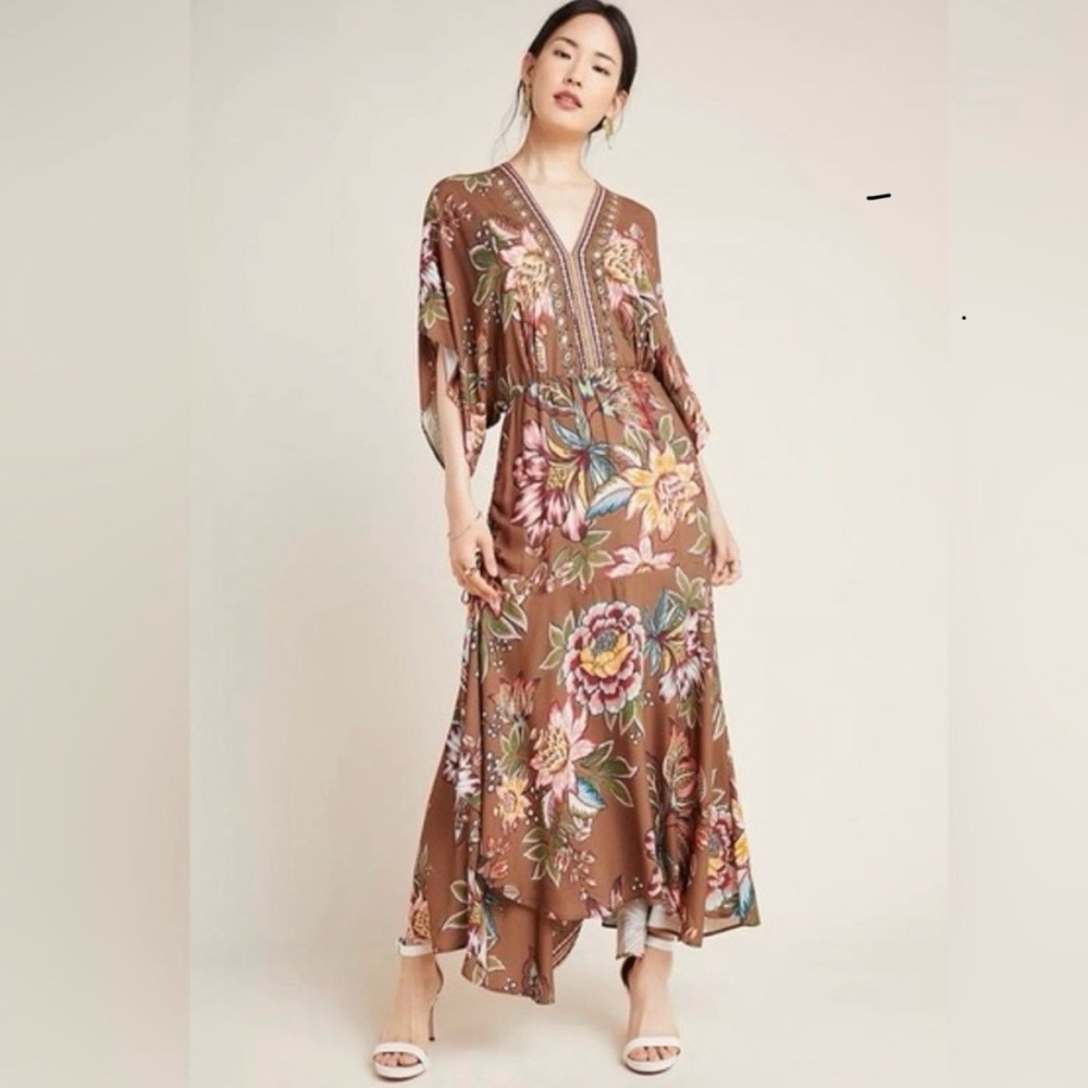 FARM Rio Floral Brown Maxi Dress